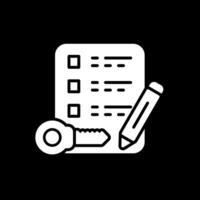 Contract Glyph Inverted Icon Design vector