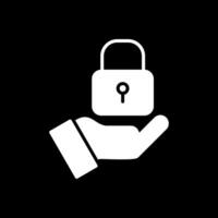 Padlock Glyph Inverted Icon Design vector