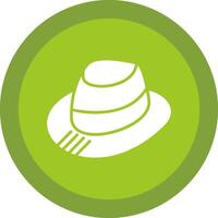 fedora glifo debido circulo icono diseño vector