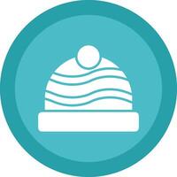 Winter Hat Glyph Due Circle Icon Design vector