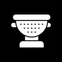 Sieve Glyph Inverted Icon Design vector