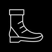 bota línea invertido icono diseño vector