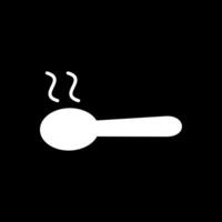 Spoon Glyph Inverted Icon Design vector