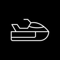 Jet Ski Line Inverted Icon Design vector