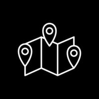 Map Line Inverted Icon Design vector