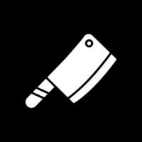 Carnicero cuchillo glifo invertido icono diseño vector