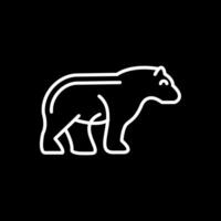 Bear Line Inverted Icon Design vector