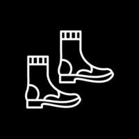 botas línea invertido icono diseño vector