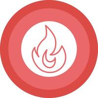 Fire Glyph Due Circle Icon Design vector