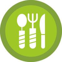 Cooking Utensils Glyph Due Circle Icon Design vector