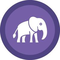 Elephant Glyph Due Circle Icon Design vector