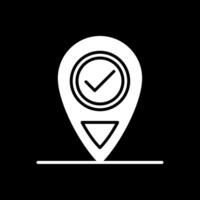 Location Glyph Inverted Icon Design vector