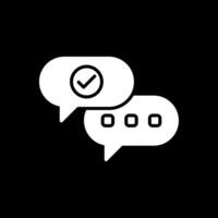 conversacion glifo invertido icono diseño vector