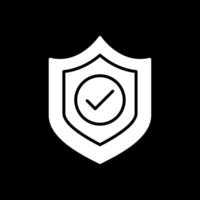 Shield Glyph Inverted Icon Design vector