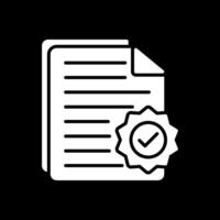 Document Glyph Inverted Icon Design vector