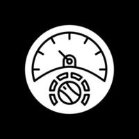 Gauge Glyph Inverted Icon Design vector