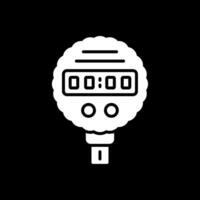 Pressure Gauge Glyph Inverted Icon Design vector