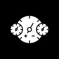 relojes glifo invertido icono diseño vector