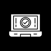 Laptop Glyph Inverted Icon Design vector