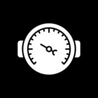 Pressure Gauge Glyph Inverted Icon Design vector