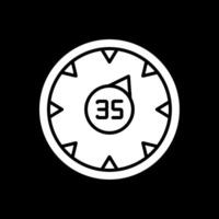 Gauge Glyph Inverted Icon Design vector