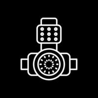 Head Light Line Inverted Icon Design vector
