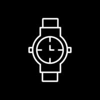 reloj línea invertido icono diseño vector