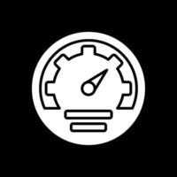 Gauge Glyph Inverted Icon Design vector