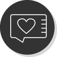 Give Heart Glyph Due Circle Icon Design vector