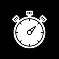 Stopwatch Glyph Inverted Icon Design vector