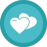 Hearts Glyph Due Circle Icon Design vector