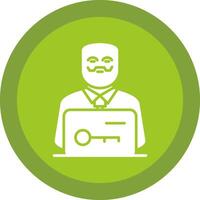 Anonymous Glyph Due Circle Icon Design vector