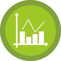 Bar Chart Glyph Due Circle Icon Design vector