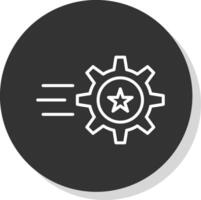 Cogwheel Glyph Due Circle Icon Design vector