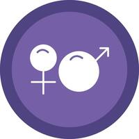 Gender Sign Glyph Due Circle Icon Design vector