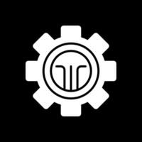 Cog Glyph Inverted Icon Design vector