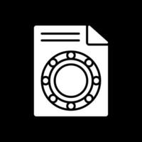 Ball Bearing Glyph Inverted Icon Design vector