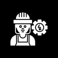 Electrical Engineer Glyph Inverted Icon Design vector