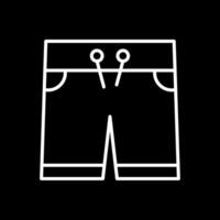 pantalones cortos línea invertido icono diseño vector