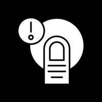 Alert Glyph Inverted Icon Design vector