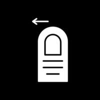 Tap Left Glyph Inverted Icon Design vector