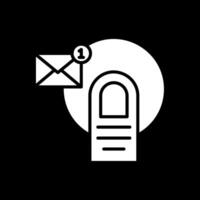 Email Glyph Inverted Icon Design vector