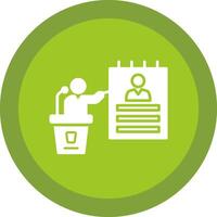 Agenda Glyph Due Circle Icon Design vector