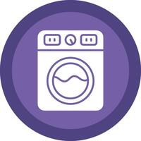 Washing Machine Glyph Due Circle Icon Design vector