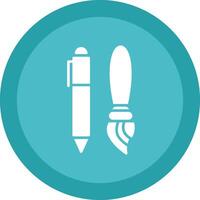 Pen Glyph Due Circle Icon Design vector