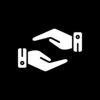 Support Hands Gesture Glyph Inverted Icon Design vector