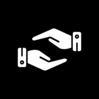 Support Hands Gesture Glyph Inverted Icon Design vector