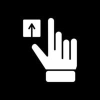 Hand Tap Glyph Inverted Icon Design vector