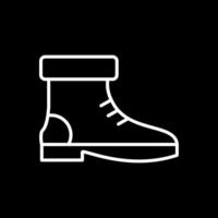 bota línea invertido icono diseño vector