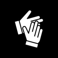 Clapping Glyph Inverted Icon Design vector